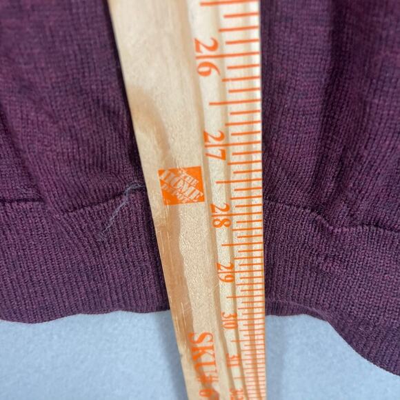 Hart Schaffner Marx Merino Wool Sweater Mens XL Burgundy Red V Neck Long Sleeve - Picture 4 of 8